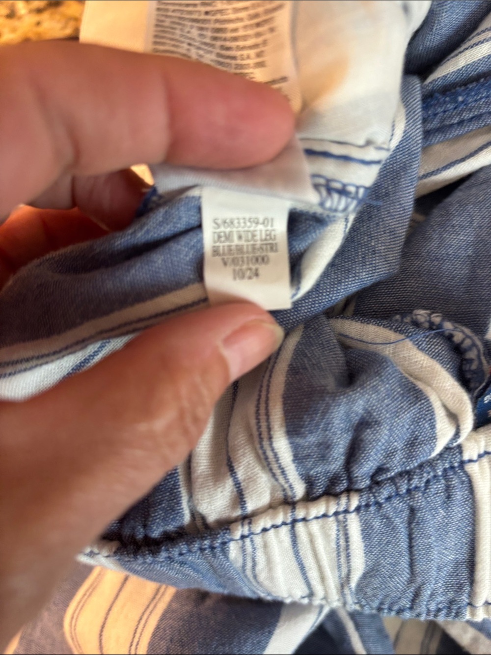 NWT Old Navy Wide Leg High-Rise Full Length Comfort Waistband Med Blue/White - Picture 8 of 12